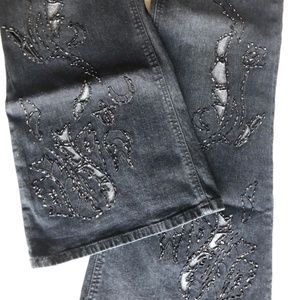 LIQUID X Junior 13 Wide Flare Boho Gypsy Black EUC